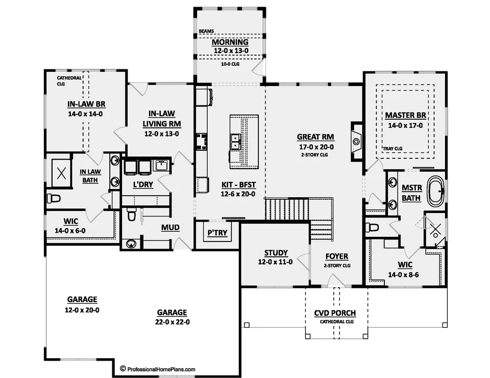 The Weller main level floor plan